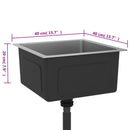 vidaXL fekete kézzel készült rozsdamentes acél mosogató