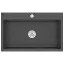 vidaXL fekete kézzel készült rozsdamentes acél mosogató