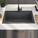 vidaXL fekete kézzel készült rozsdamentes acél mosogató