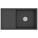 vidaXL fekete kézzel készült rozsdamentes acél mosogató