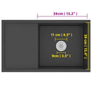 vidaXL fekete kézzel készült rozsdamentes acél mosogató