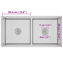 vidaXL kézzel készült rozsdamentes acél mosogató