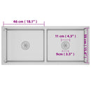 vidaXL kézzel készült rozsdamentes acél mosogató