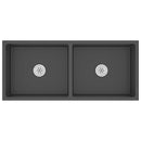 vidaXL fekete kézzel készült rozsdamentes acél mosogató