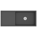 vidaXL fekete kézzel készült rozsdamentes acél mosogató