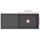 vidaXL fekete kézzel készült rozsdamentes acél mosogató