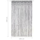 vidaXL antracitszürke makramé pamutfüggöny 140 x 240 cm