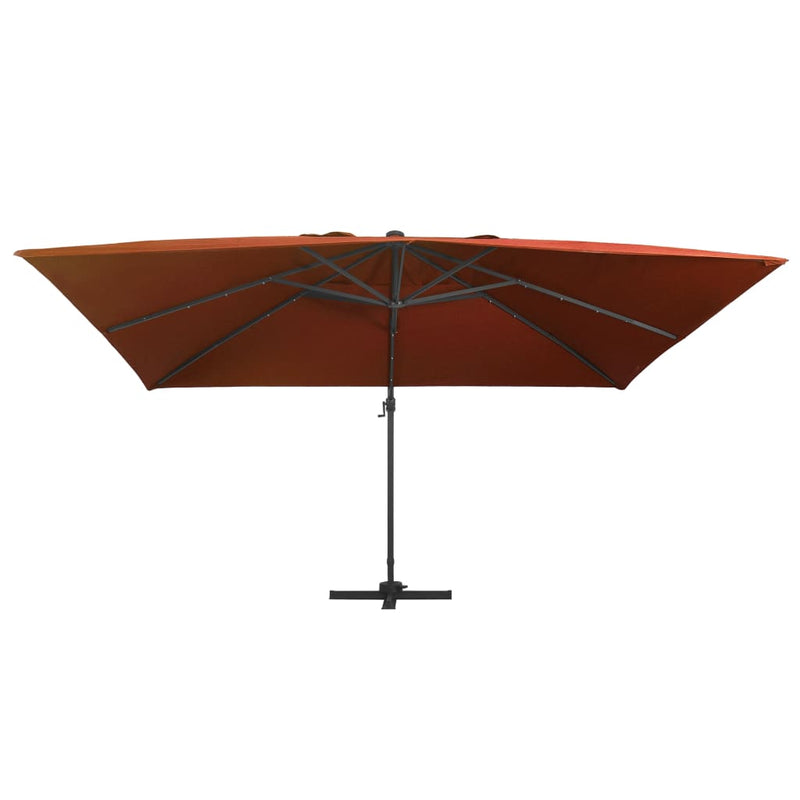 vidaXL terrakotta konzolos napernyő LED-világítással 400 x 300 cm