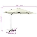 vidaXL homokszínű konzolos napernyő rúddal és LED-fényekkel 250 cm