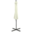 vidaXL homokszínű konzolos napernyő rúddal és LED-fényekkel 250 cm
