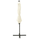 vidaXL homokszínű konzolos napernyő rúddal és LED-fényekkel 300 cm