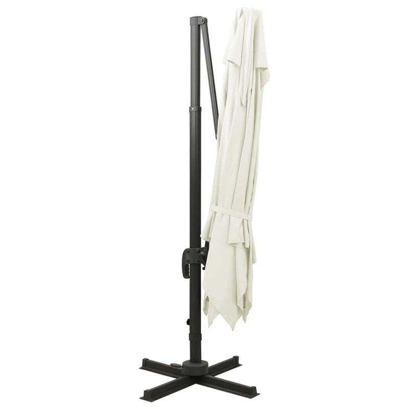 vidaXL homokszínű dupla tetejű konzolos napernyő 300 x 300 cm