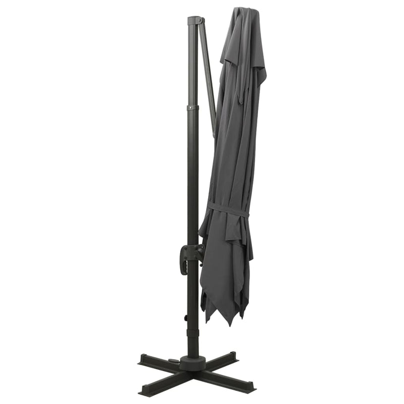 vidaXL antracitszürke dupla tetejű konzolos napernyő 300 x 300 cm