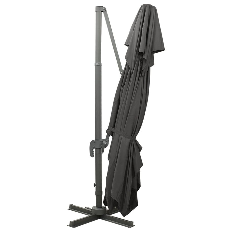 vidaXL antracitszürke dupla tetejű konzolos napernyő 400 x 300 cm