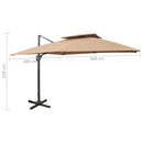 vidaXL dupla tetővel ellátott konzolos kerti napernyő 300 x 300 cm bézs