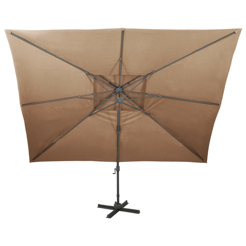 vidaXL tópszínű dupla tetejű konzolos napernyő 400 x 300 cm