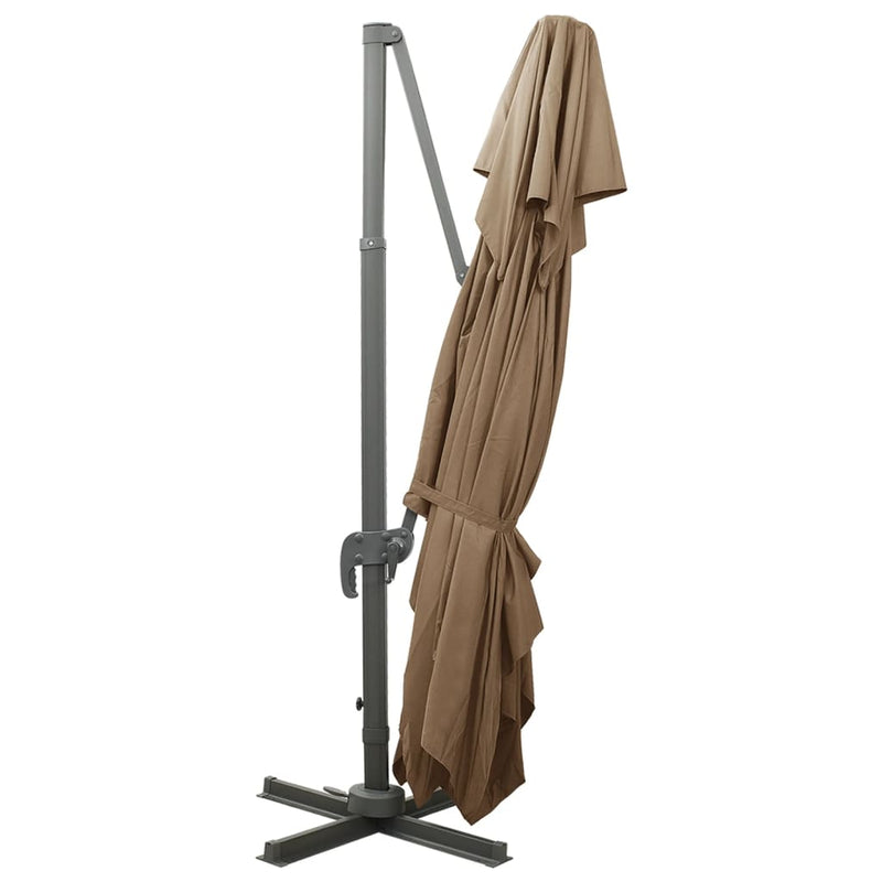 vidaXL tópszínű dupla tetejű konzolos napernyő 400 x 300 cm