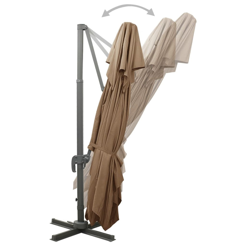vidaXL tópszínű dupla tetejű konzolos napernyő 400 x 300 cm