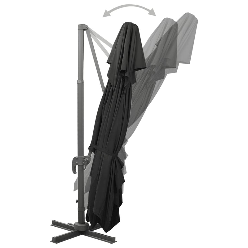 vidaXL fekete dupla tetejű konzolos napernyő 400 x 300 cm
