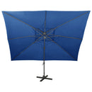 vidaXL azúrkék dupla tetejű konzolos napernyő 400 x 300 cm
