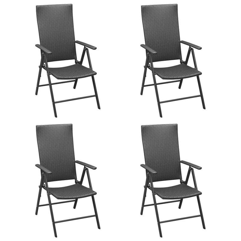 vidaXL 4 db fekete polyrattan kerti szék
