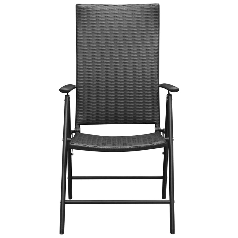 vidaXL 4 db fekete polyrattan kerti szék