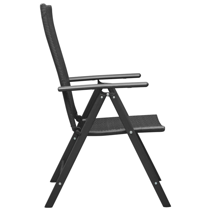 vidaXL 4 db fekete polyrattan kerti szék