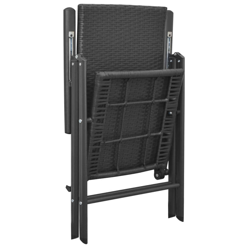 vidaXL 4 db fekete polyrattan kerti szék