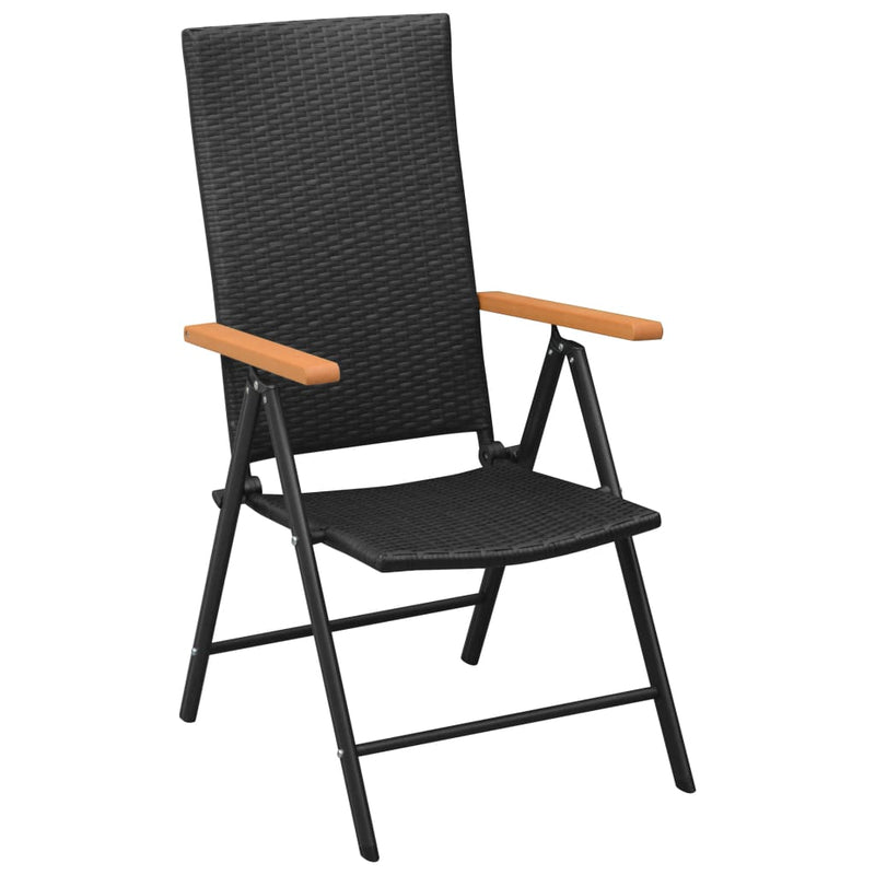 vidaXL 4 db fekete polyrattan kerti szék