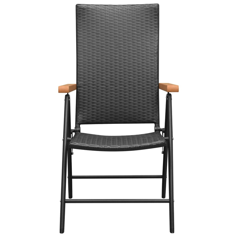 vidaXL 4 db fekete polyrattan kerti szék