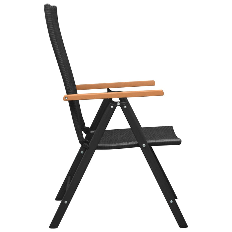 vidaXL 4 db fekete polyrattan kerti szék
