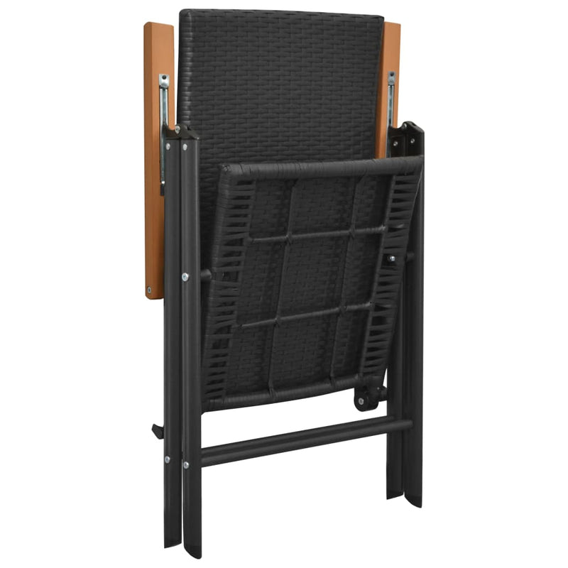 vidaXL 4 db fekete polyrattan kerti szék