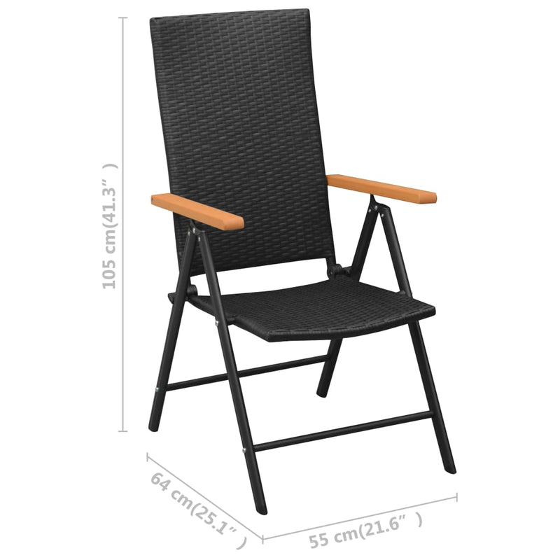 vidaXL 4 db fekete polyrattan kerti szék