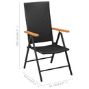 vidaXL 4 db fekete polyrattan kerti szék