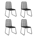 vidaXL 4 db fekete polyrattan kültéri szék