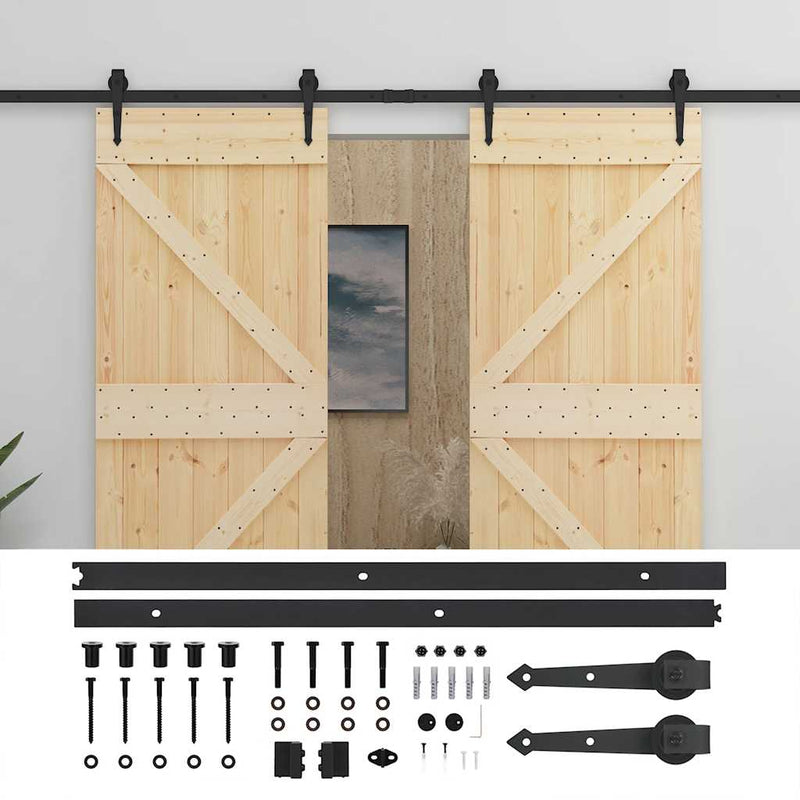 vidaXL tömör fenyőfa tolóajtó fémszerelék szettel 80 x 210 cm