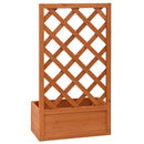 vidaXL narancssárga tömör fenyőfa rácsos kerti ültetőláda 50x25x90 cm