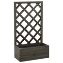 vidaXL szürke tömör fenyőfa rácsos kerti ültetőláda 50x25x90 cm