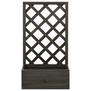 vidaXL szürke tömör fenyőfa rácsos kerti ültetőláda 50x25x90 cm