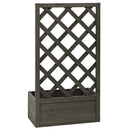 vidaXL szürke tömör fenyőfa rácsos kerti ültetőláda 50x25x90 cm