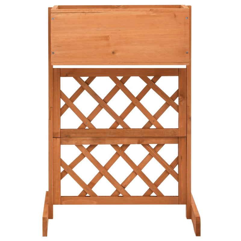 vidaXL narancssárga tömör fenyőfa rácsos kerti ültetőláda 45x30x74 cm