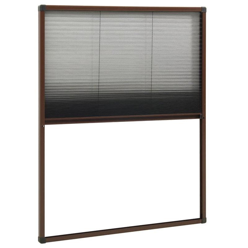 vidaXL barna alumínium pliszé ablakszúnyogháló 60 x 80 cm