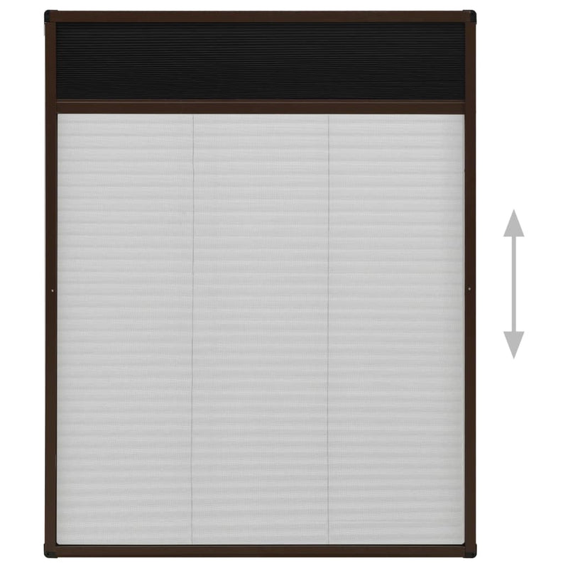 vidaXL barna alumínium pliszé ablakszúnyogháló 80 x 100 cm