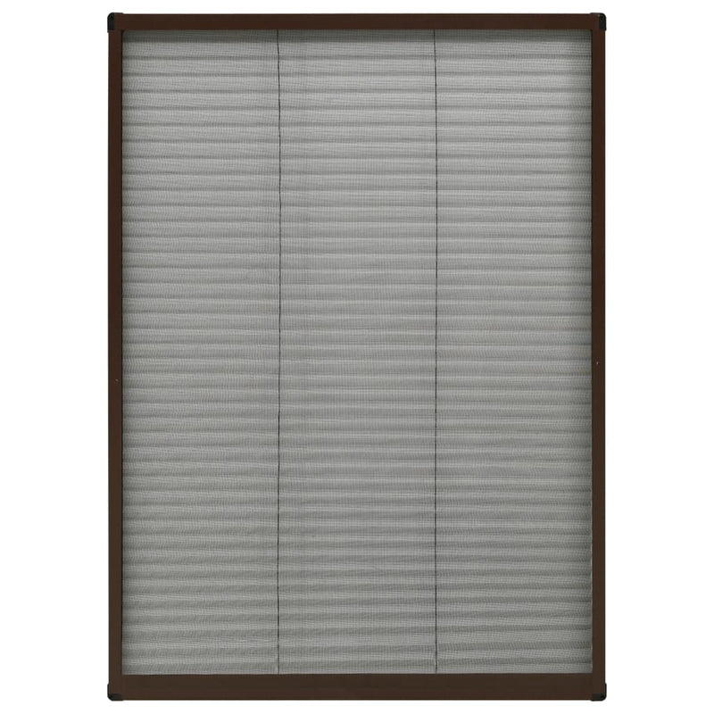 vidaXL barna alumínium pliszé ablakszúnyogháló 80 x 120 cm