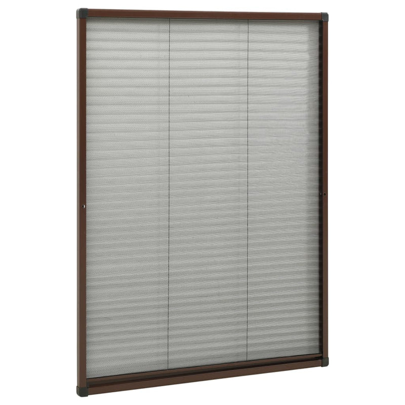 vidaXL barna alumínium pliszé ablakszúnyogháló 80 x 120 cm