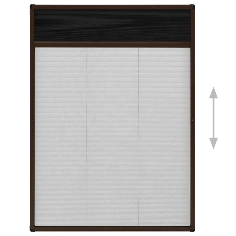 vidaXL barna alumínium pliszé ablakszúnyogháló 80 x 120 cm