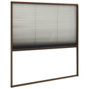 vidaXL barna alumínium pliszé ablakszúnyogháló 120 x 120 cm