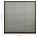 vidaXL barna alumínium pliszé ablakszúnyogháló 120 x 120 cm