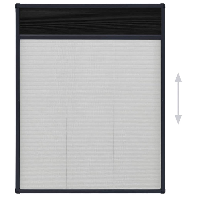 vidaXL antracitszürke alumínium pliszé ablakszúnyogháló 60 x 80 cm