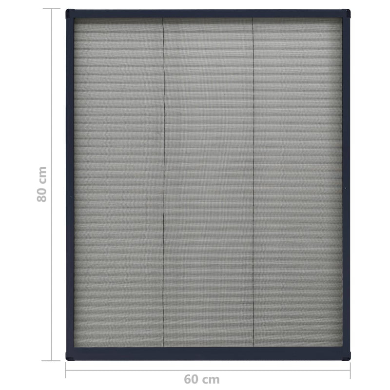 vidaXL antracitszürke alumínium pliszé ablakszúnyogháló 60 x 80 cm